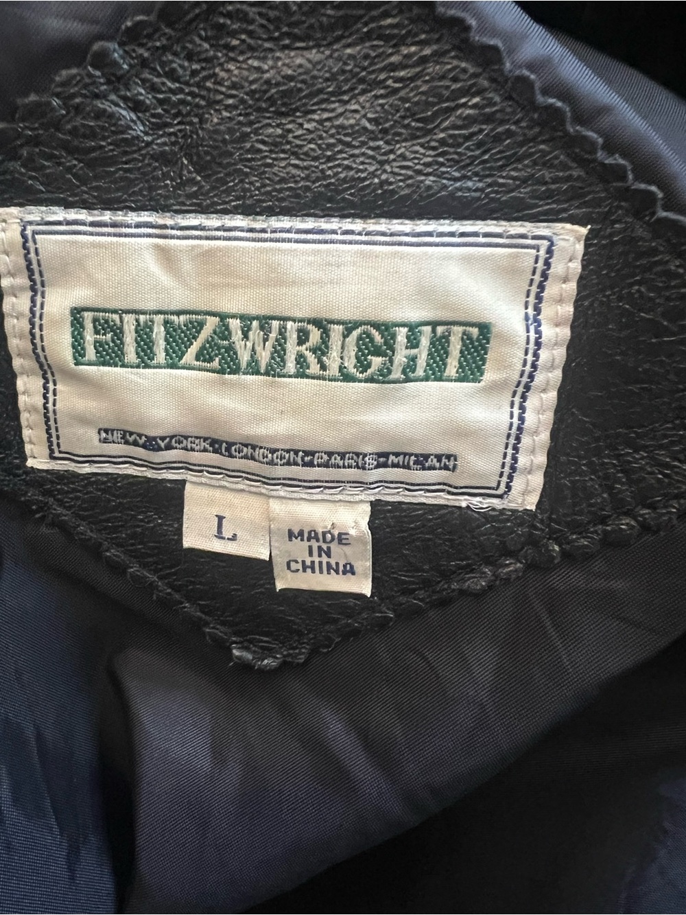 Vintage Fitz-Wright Black Leather Jacket with Floral Design - Picture 4 of 5